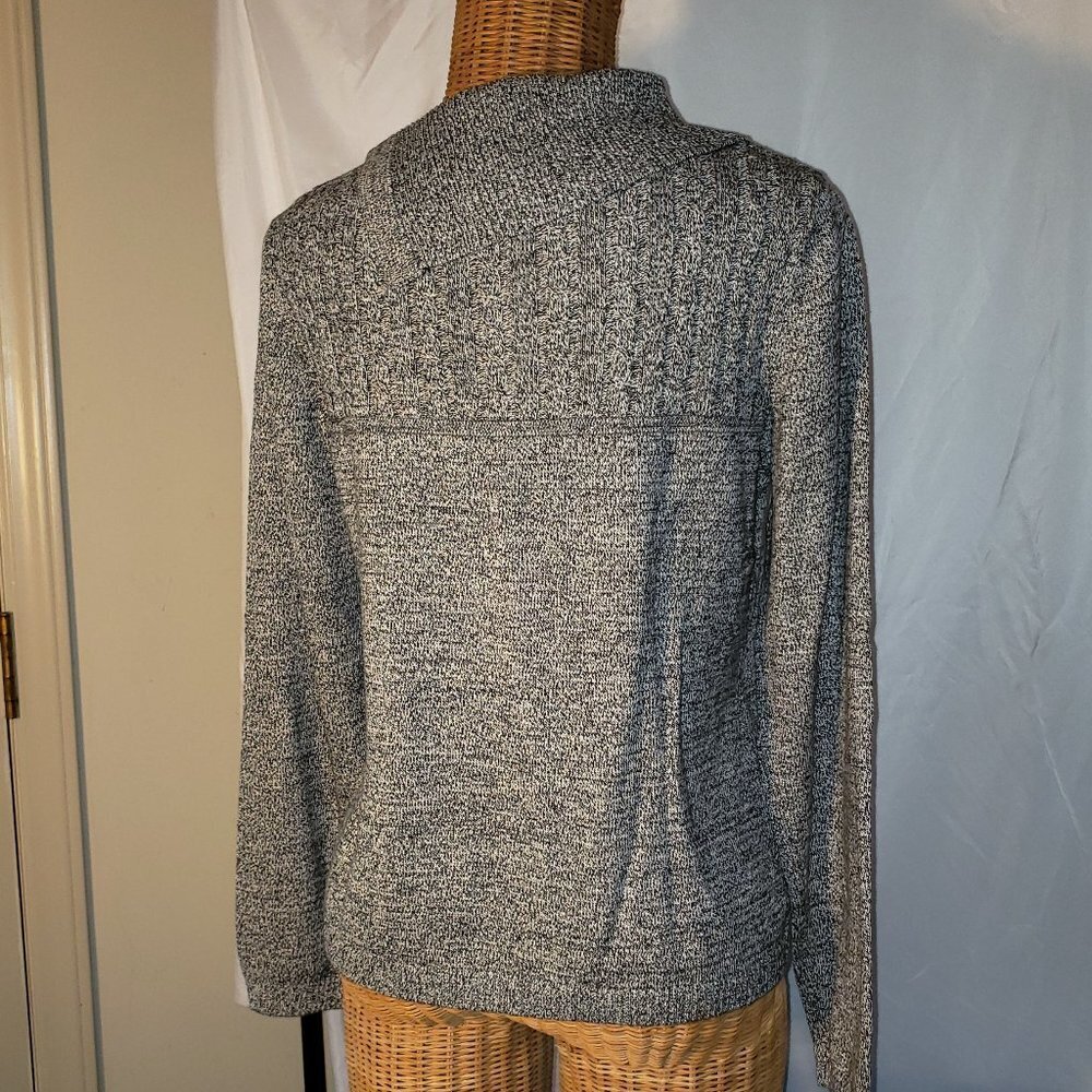 Ladies CHRISTOPHER & BANKS Cowl Neck Sweater in Gray & Black Heather - S - Picture 3 of 4